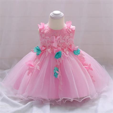 Baby Girls Dresses Newborn Lace Embroidery Dress 1st Birthday Infant