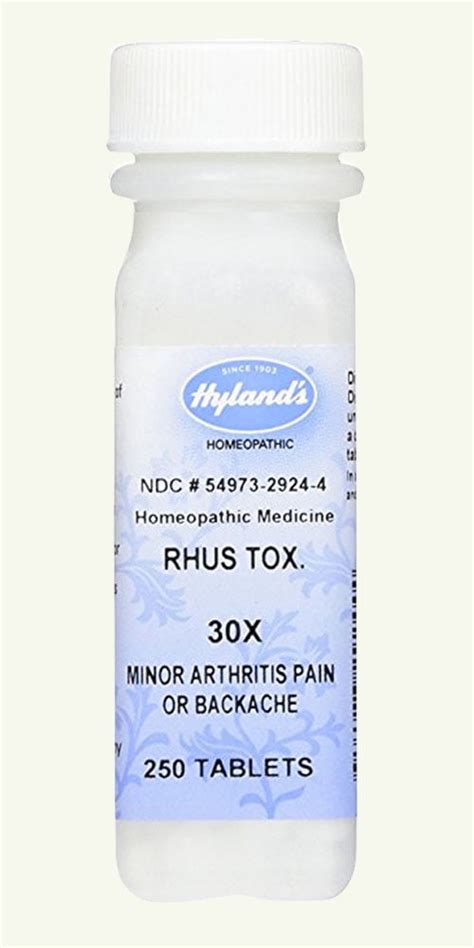 Hylands Rhus Tox 30x Tablets Natural Homeopathic Minor Arthritis