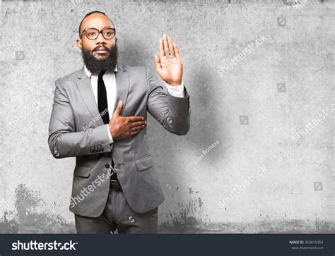 Business Black Man Swearing Stock Photo 350615354 Shutterstock