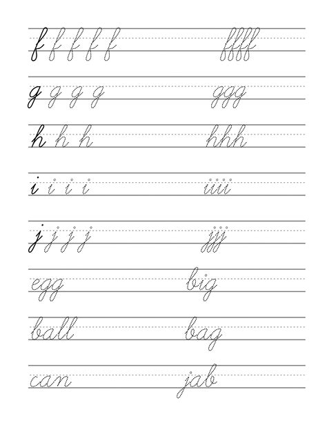 Cursive Letters Template Practice Writing Words In Standard Cursive
