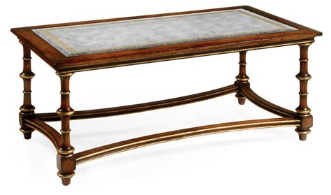 492073 Jonathan Charles Luxe églomisé And Walnut Rectangular Coffee Table