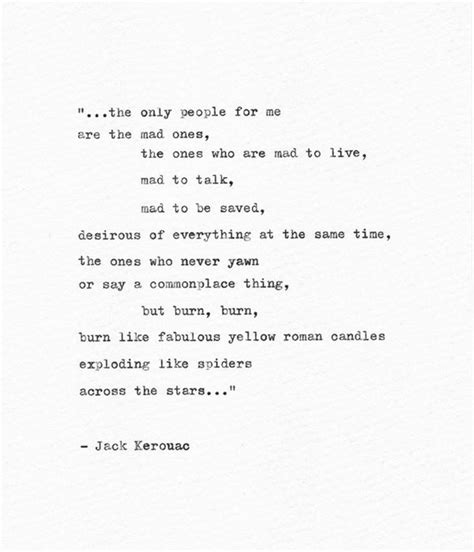 Jack Kerouac Hand Typed Book Quote The Mad Ones On