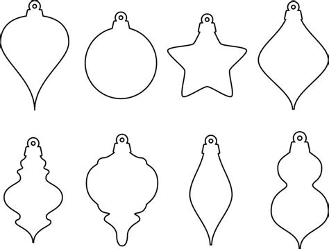 Eight Ornament Shapes Svg Etsy Christmas Ornament Template Paper