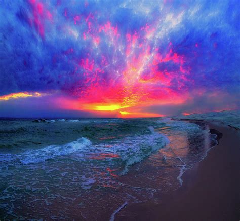 Lavender Blue Beach Ocean Sunset Photograph By Eszra Tanner Fine Art