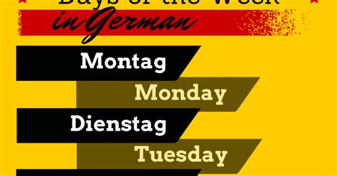 Learn German With Me The Days Of The Week In German