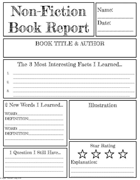 Free Printable Non Fiction Book Report Form Printable Forms Free Online
