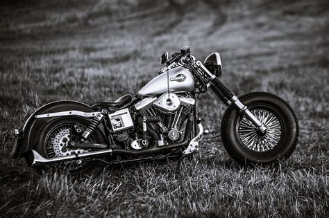 Harley Davidson Classic Old Motorcycles Speed Style Fields Nature