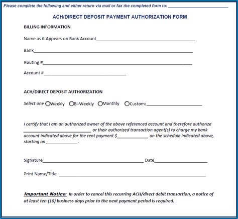 Free Direct Deposit Authorization Form Pdf Word Eforms Direct Deposit Form Templates Excel