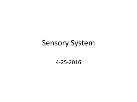 Ppt Sensory System Powerpoint Presentation Free Download Id9497791