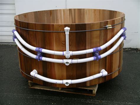 X Wood Barrel Hot Tub Plumbed For Jets With A Single Air Dial Snorkel Stock