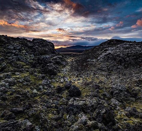 Leirhnjúkur Lava Fields Mývatn Iceland With Steaming Sulphuric