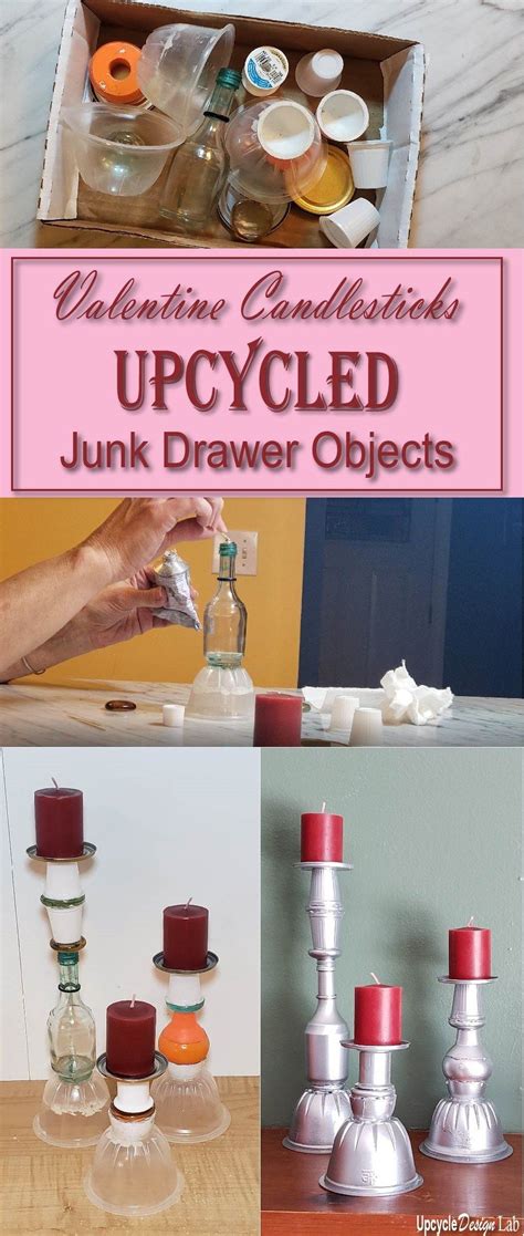 Found Objects Candlesticks Upcycled Junk Drawer Crafts