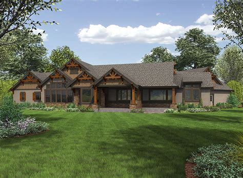 Plan 23609jd One Story Mountain Ranch Home With Options Craftsman