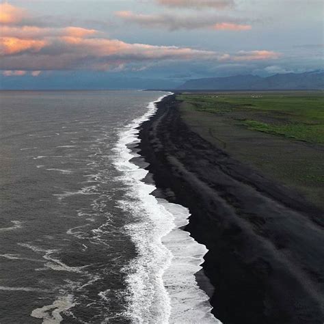 Black Volcanic Sand Beach Dyrholaey Iceland Photo By