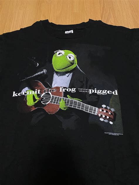 Vintage 90s Kermit The Frog Unpigged Muppets Black Single Etsy
