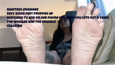 hd giantess unaware sexy soles feet propped up watching tv and on her phone ignoring you lets
