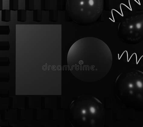Minimalist Black Theme Background Dark Cube Pattern Texture Stock