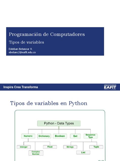 C02 Tipos De Variables Pdf Python Lenguaje De Programación