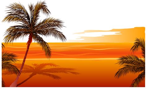 Beach Sunset Vector At Getdrawings Free Download