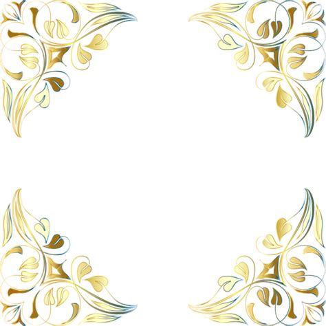 Gold And Blue Decorative Elements For Page Corners Illustration