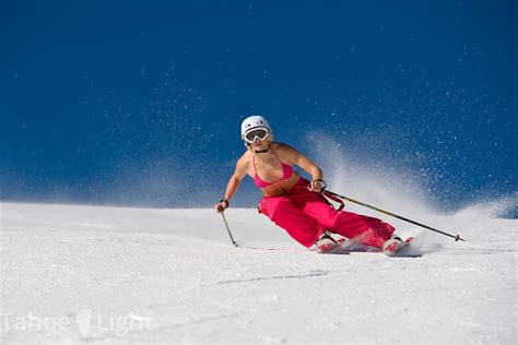Girls Spring Skiing Tahoe Landscape Photography