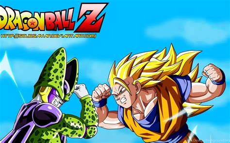 Here is a high resolution picture of dragon ball z wallpaper or dbz wallpapers with all characters that you can download for free. Goku Perfect Cell Dragon Ball Z Gt Wallpapers Desktop ...