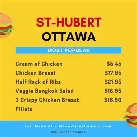 St-Hubert Menu & Prices in Ottawa - Menu Prices Canada