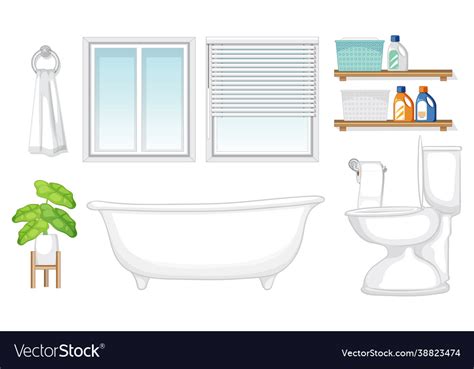 Bathroom Furniture Set For Interior Design Vector Image