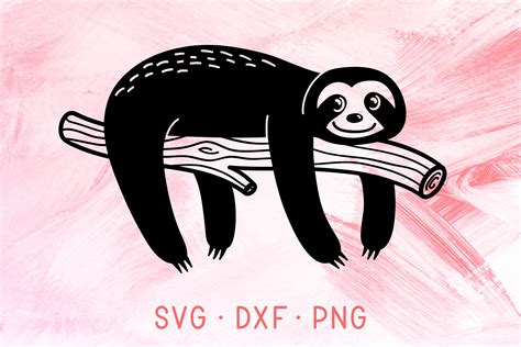 Sloth Svg Dxf Png Cricut Silhouette Cut Files Cute Animal Etsy