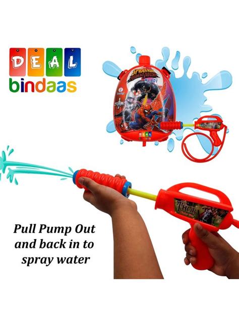 Spiderman Tank Holi Water Gun Toy Pichkari Pump Tank With High Pressure