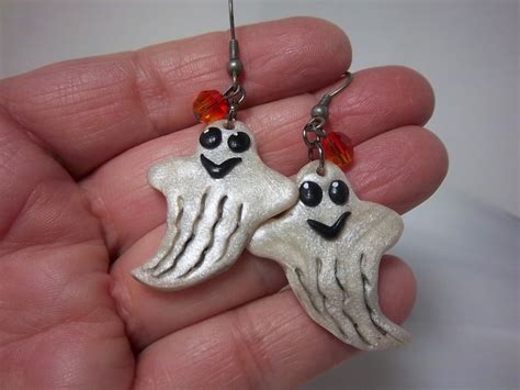 Halloween Earrings Ghost Earrings Spooky Polymer Clay Etsy