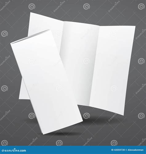 Blank Vector White Tri Fold Brochure Template Stock Vector