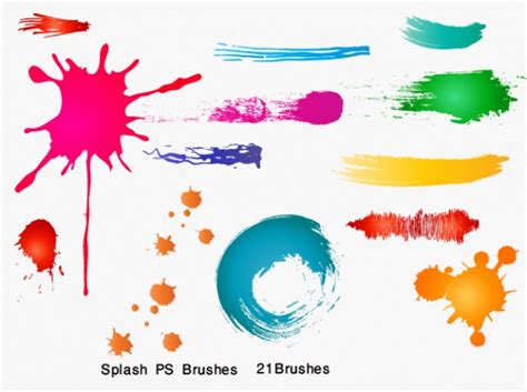 Free 19 Splash Brushes In Abr Atn