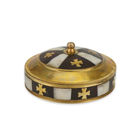 Brass Trinket Box With Lid And Mother Of Pearl Inlay Blessedmart