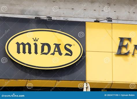 Midas Car Logo Brand And Text Sign For Station With Automobiles Service