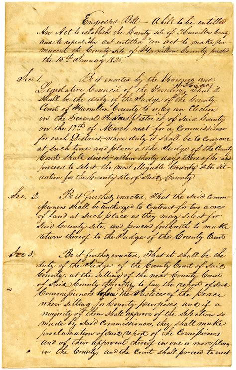 Florida Memory • Draft Of An Act To Establish The County Seat Of