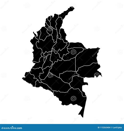Political Map Of Colombia Vector Illustration