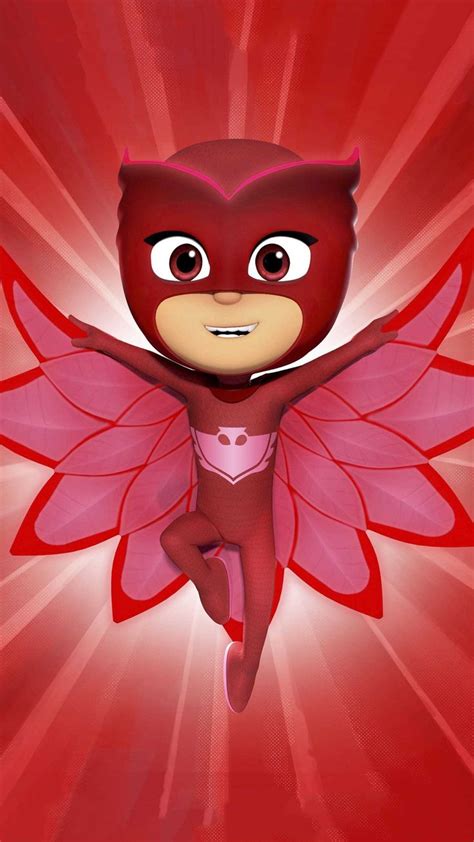 A Cartoon Character Flying Through The Air On A Red And Pink Background