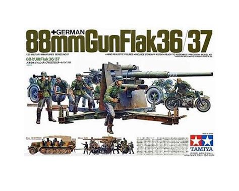 Tamiya 135 German 88mm Gun Flak Model 3637 Kit Tam35017 Tam35017