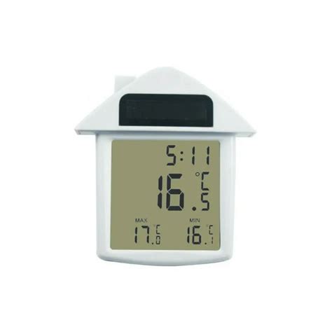 Acurite Solar Powered Window Thermometer With Digital Clock Daily High
