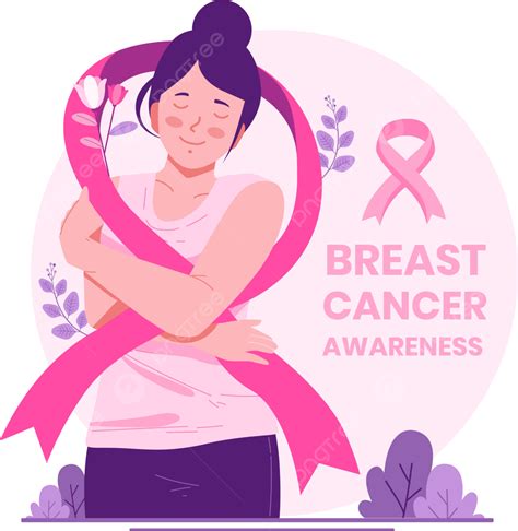 Breast Cancer Awareness Month A Woman With Pink Ribbon As Concern And