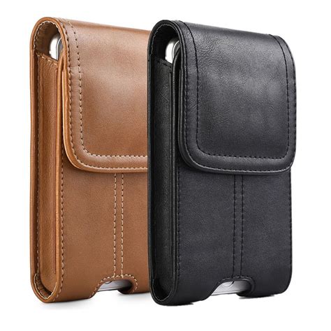 Iphone 13 Brown Vertical Leather Card Slot Pouch Belt Clip Holster Case