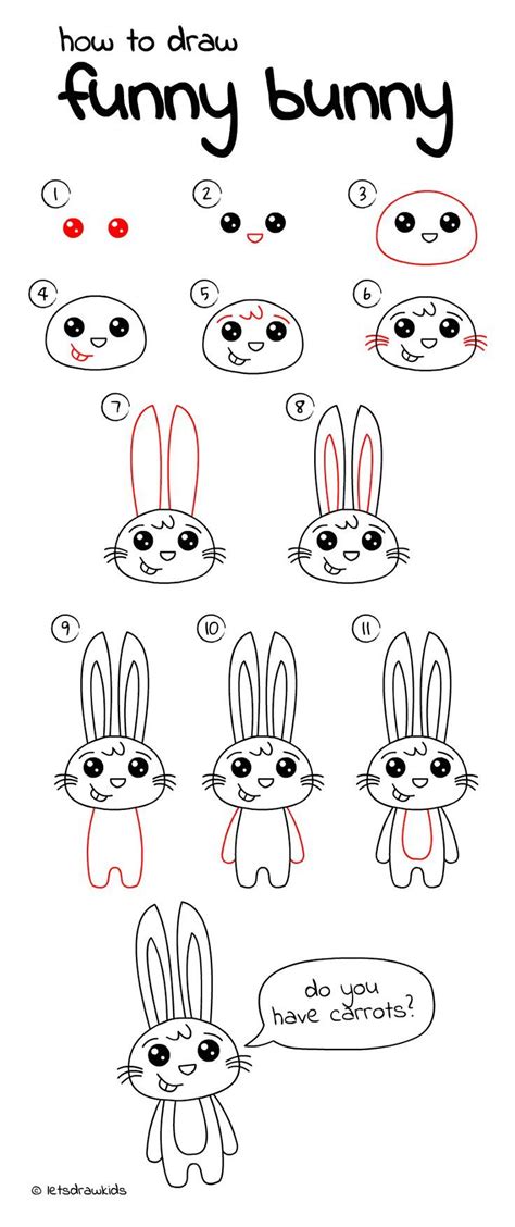 How To Draw Funny Bunny Easy Drawing Step By Step Perfect For Kids