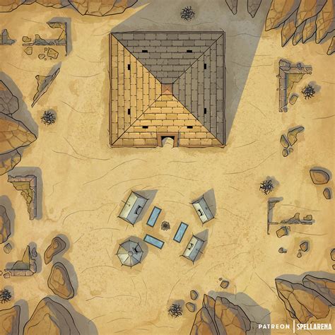 The Cursed Pyramid 30x30 Battlemap Oc Art Rdnd