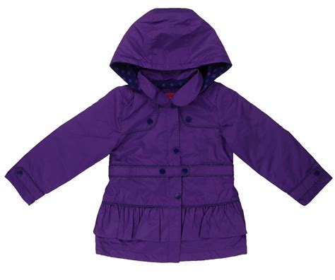 London Fog Girls Fleece Lined Peacoat Hooded Rain Jacket 3t Purple