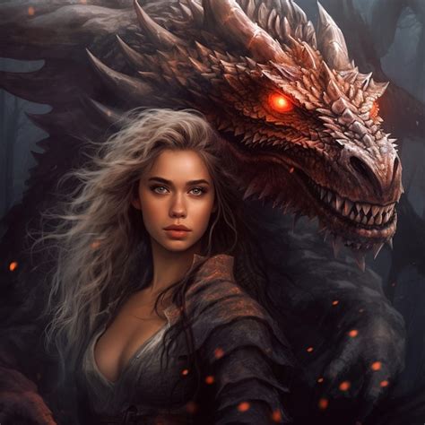 Premium Ai Image A Woman With A Dragon Face And A Dragon Head