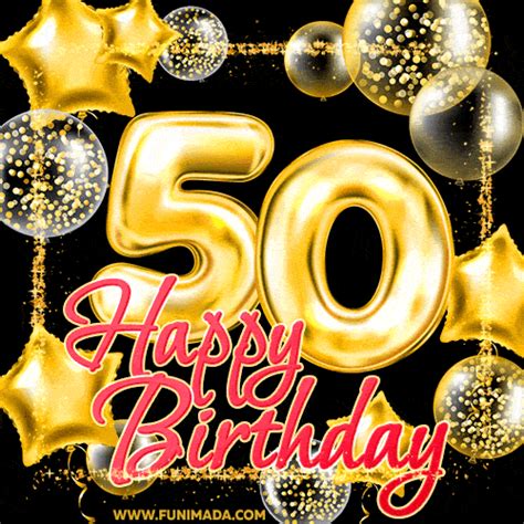 Wishing You Many Golden Years Ahead Happy 50th Birthday Animated