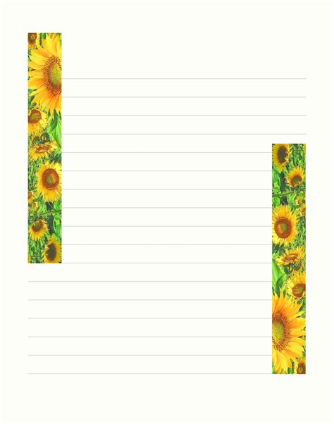 Lined Summer Free Printable Stationary Stationery Floral Stationery Printable Frames Writing