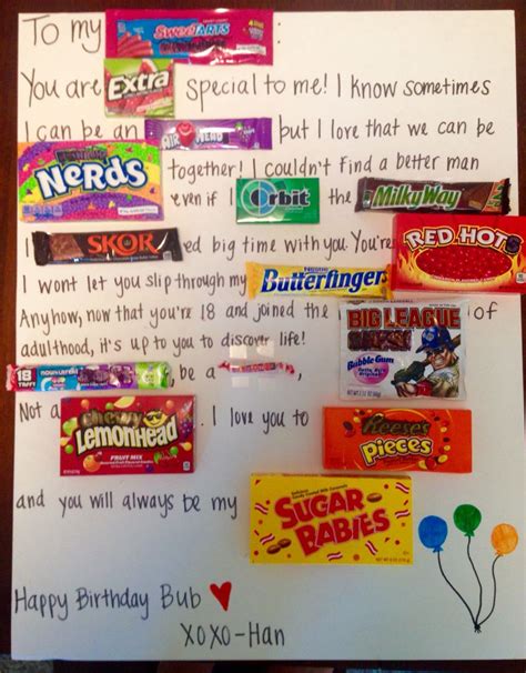 Th Birthday Candy Gram Poster For My Babefriend Birthday Candy Grams Birthday Candy Posters
