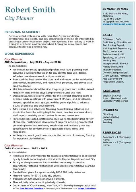 Worked as a research assistant on team led by dr. City Planner Resume Samples | QwikResume